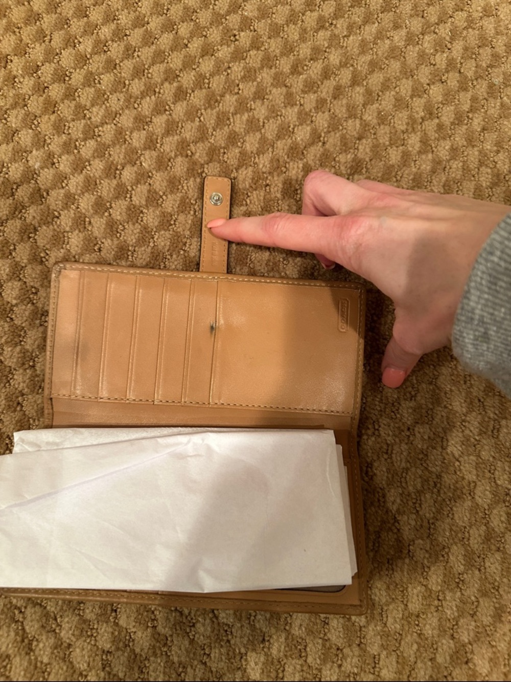 Coach Monogram Continental Wallet in Beige and Brown - Picture 3 of 6